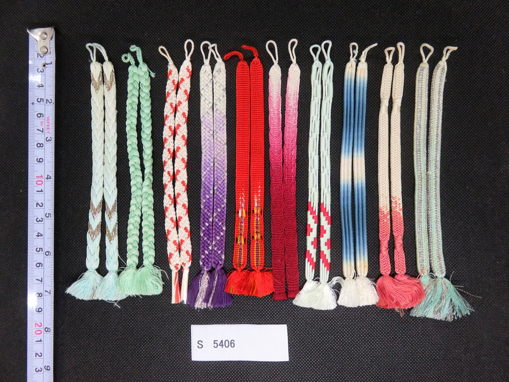 S#5406 Silk Haori Himo Flat Braid 10pcs Bundle Pack
