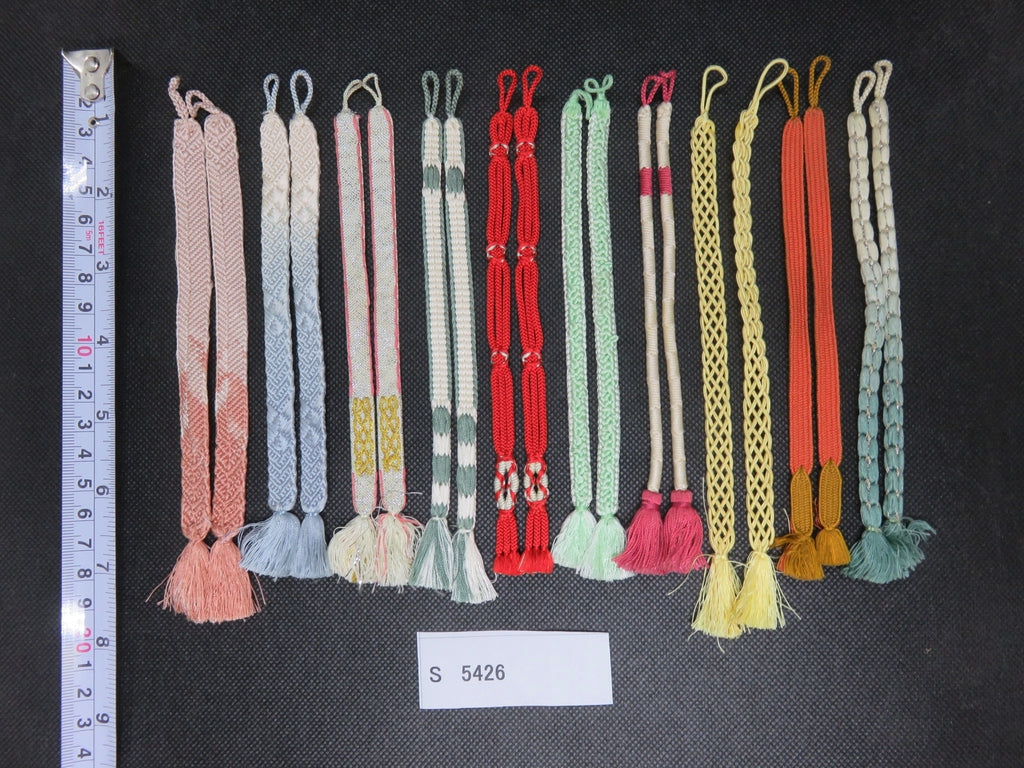 S#5426 Silk Haori Himo Flat Braid 10pcs Bundle Pack
