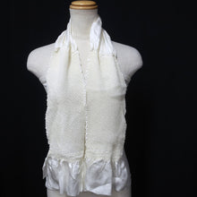 Load image into Gallery viewer, Silk Japanese Obiage Shibori White 46.5x5.9in(118x15cm) A#10032
