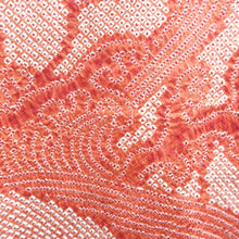 Load image into Gallery viewer, Haori Jacket Vintage(1950-1980) Light Red Full Shibori Curling Wave Silk #10569B5
