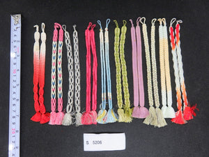 S#5206 Silk Haori Himo Flat Braid 10pcs Bundle Pack