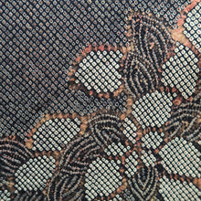 Load image into Gallery viewer, Haori Jacket Vintage(1950-1980) Black Tan Full Shibori Floral pattern Silk #10950F2
