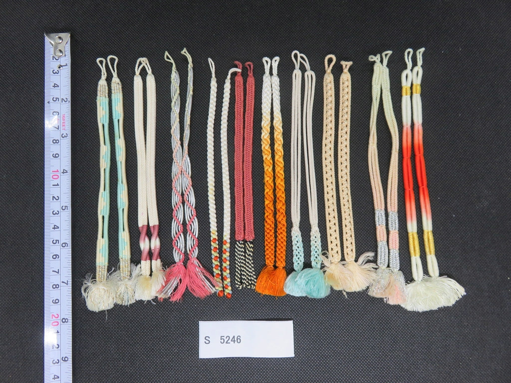 S#5246 Silk Haori Himo Flat Braid 10pcs Bundle Pack