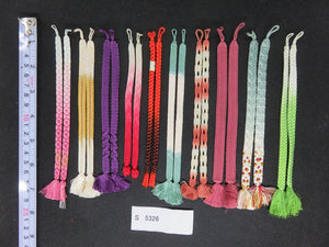 S#5326 Silk Haori Himo Flat Braid 10pcs Bundle Pack