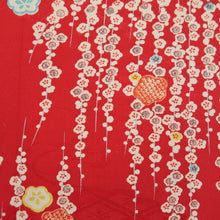 Load image into Gallery viewer, Juban Vintage(1920-1950) Red Shidare Ume Silk #10376F4

