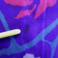 Load image into Gallery viewer, Haori Jacket Vintage(1920-1950) Blueish Purple Meisen Floral pattern Silk #11050A3

