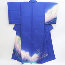 Load image into Gallery viewer, Kimono Blue Butterfly Hand painted Silk #9665J3
