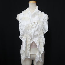 Load image into Gallery viewer, Silk Japanese Obiage Shibori White 52.8x5.1in(134x13cm) A#10012
