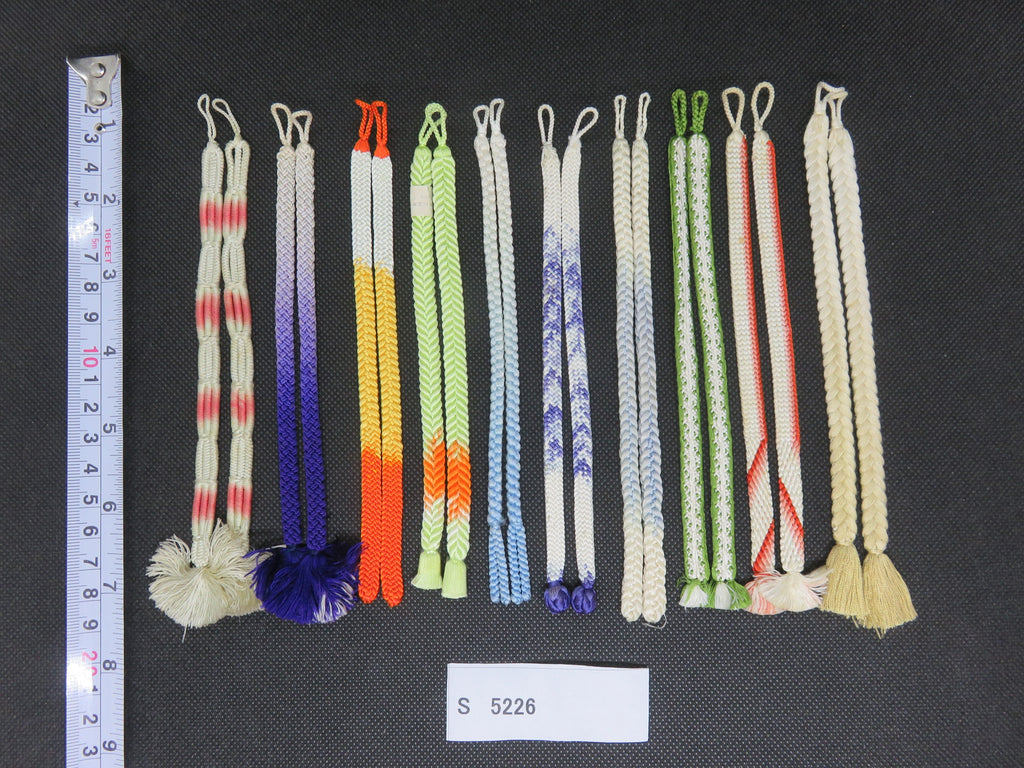 S#5226 Silk Haori Himo Flat Braid 10pcs Bundle Pack
