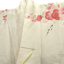 Load image into Gallery viewer, Furisode White Pink Plum blossom Branch Silk #10541B3
