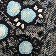 Load image into Gallery viewer, Haori Jacket Vintage(1950-1980) Black Shibori Peony Silk #10063D1

