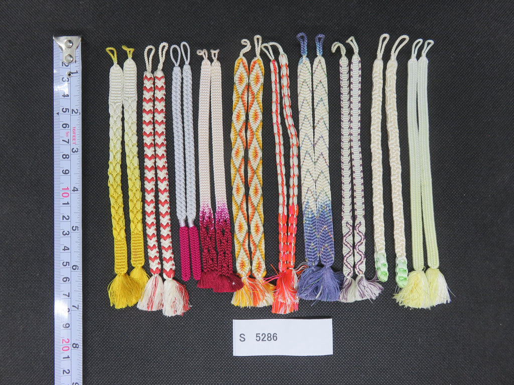 S#5286 Silk Haori Himo Flat Braid 10pcs Bundle Pack