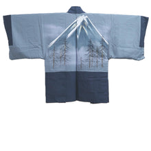 Load image into Gallery viewer, Men's Haori Vintage(1950-1980) Dark Blue Mt. Fuji Silk #10637C4

