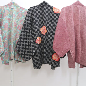 Bundle 12pcs Silk Vintage Full Shibori Haori Wholesale Bulk Free Shipping #493