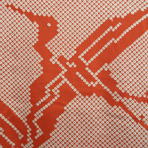 Juban Vintage(1950-1980) Red Crane Birds Silk #10363F4