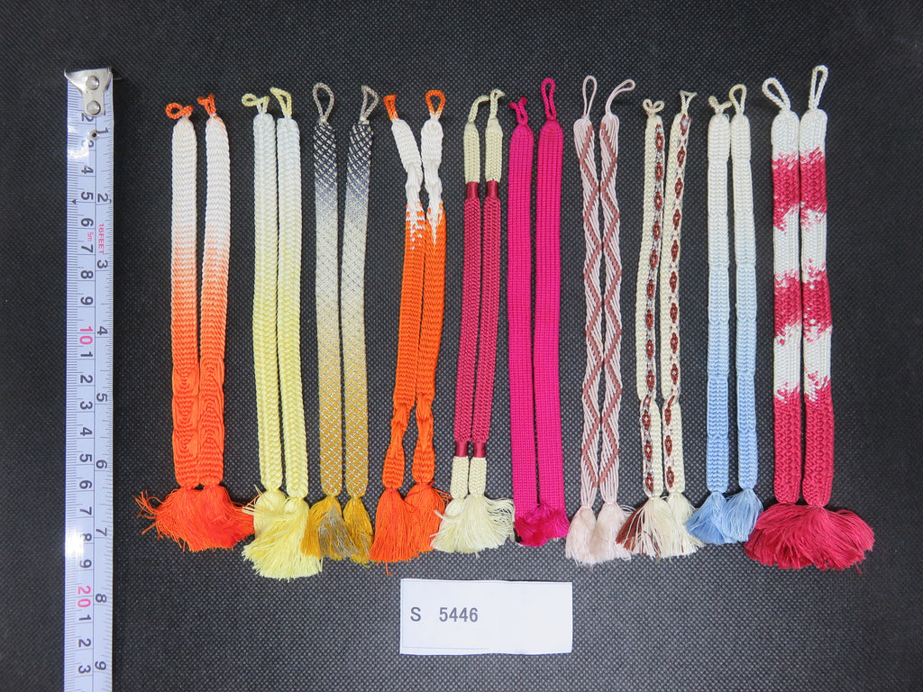 S#5446 Silk Haori Himo Flat Braid 10pcs Bundle Pack