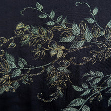Load image into Gallery viewer, Haori Jacket Vintage(1950-1980) Black Gold Botanical Silk #10990F4
