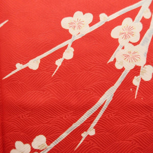 Juban Vintage(1950-1980) Red Plum blossom Silk #10502B1
