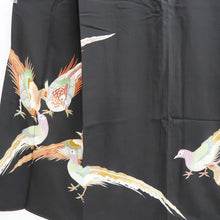 Load image into Gallery viewer, Tomesode Vintage(1950-1980) Black Bird Embroidery Silk #10401A1
