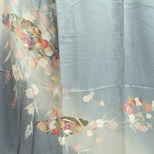 Load image into Gallery viewer, Kimono Light Blue Chrysanthemum Silk #9923B4
