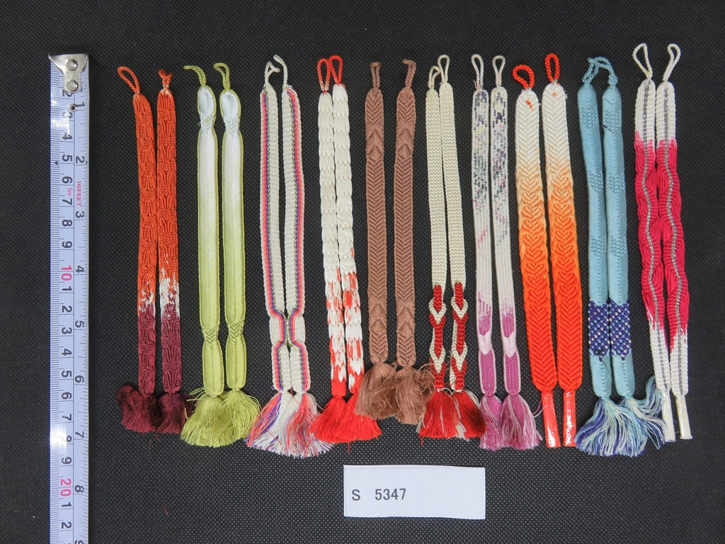 S#5347 Silk Haori Himo Flat Braid 10pcs Bundle Pack