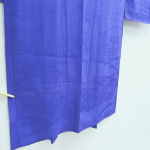 Haori Jacket Vintage(1920-1950) Blue Rinzu Long Silk #9631J1