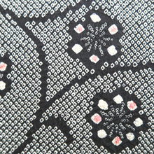 Load image into Gallery viewer, Haori Jacket Black Full Shibori Flower Silk #10699D1
