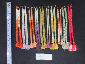 S#5247 Silk Haori Himo Flat Braid 10pcs Bundle Pack