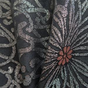 Haori Jacket Vintage(1950-1980) Black Silver Rangiku Silk #10183D5