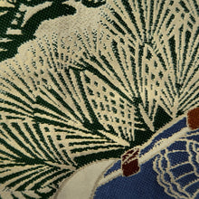 Load image into Gallery viewer, Maru Obi Vintage(1920-1950) Beige Green Butterfly Phoenix Pine Tree Silk BB279V6
