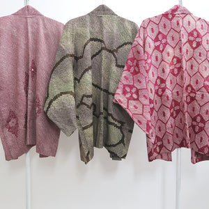 Bundle 12pcs Silk Vintage Full Shibori Haori Wholesale Bulk Free Shipping #485