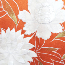 Load image into Gallery viewer, Haori Jacket Orange Peony Embroidery Silk #10729D3
