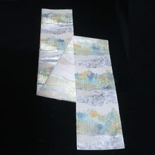 Load image into Gallery viewer, BB10102AG Silk Obi Fabric Vintage(1950-1980) Forest White 100.4x10.6in(255x27cm)
