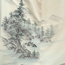 Load image into Gallery viewer, Kimono Cream white Landscape Tall Silk #9944B5
