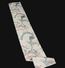 Load image into Gallery viewer, BB10042AD Silk Obi Fabric Crane Birds Gold Black 76.8x11.0in(195x28cm)
