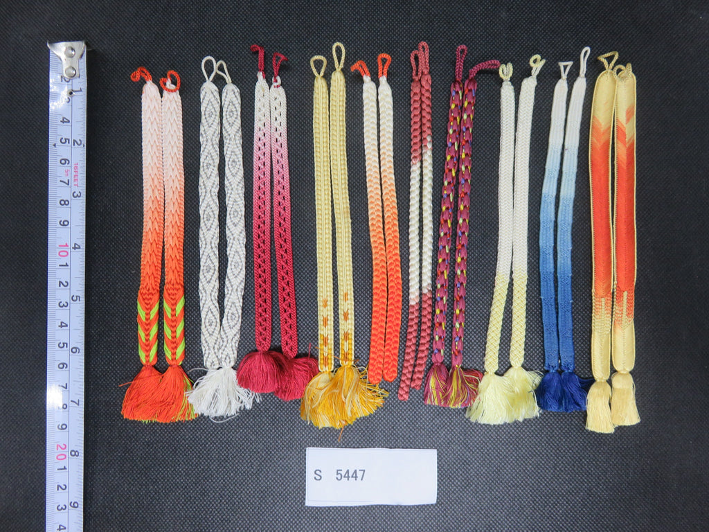 S#5447 Silk Haori Himo Flat Braid 10pcs Bundle Pack