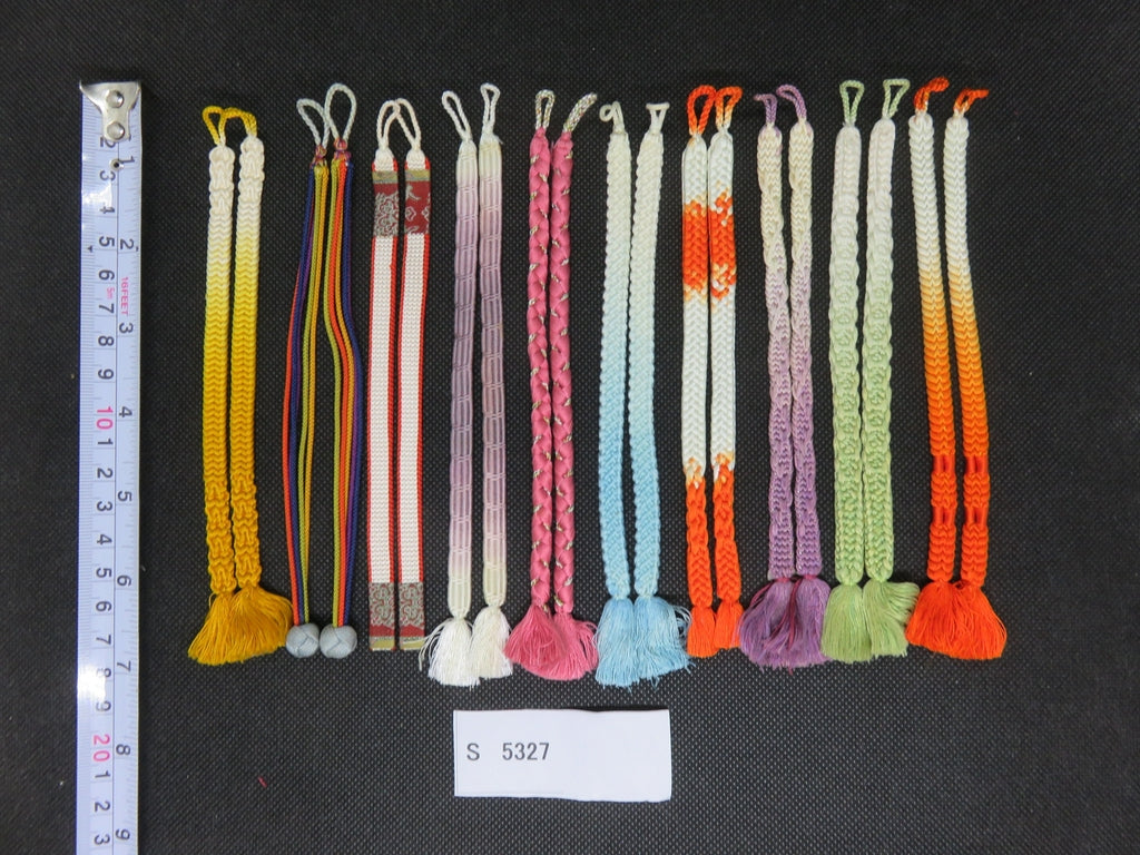 S#5327 Silk Haori Himo Flat Braid 10pcs Bundle Pack