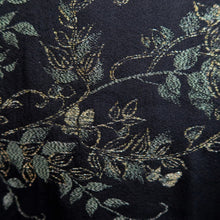 Load image into Gallery viewer, Haori Jacket Vintage(1950-1980) Black Gold Botanical Silk #10990F4
