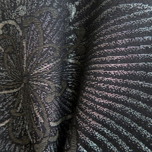 Load image into Gallery viewer, Haori Jacket Vintage(1950-1980) Black Gold Silver Chrysanthemum Silk #10930F1

