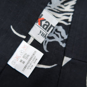 Men's Yukata Black Dragon Kansai Cotton #10358F3