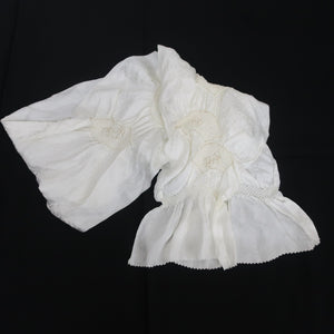 Silk Japanese Obiage Shibori White 52.8x5.1in(134x13cm) A#10012