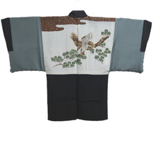Load image into Gallery viewer, Men&#39;s Haori Vintage(1950-1980) Black Montsuki Eagle Silk #10281E4
