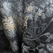 Load image into Gallery viewer, Haori Jacket Vintage(1950-1980) Black Silver Chrysanthemum Plum blossom Wave Silk #9878B3
