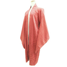Load image into Gallery viewer, Haori Jacket Vintage(1920-1950) Reddish Pink Sayagata Floral pattern Long Silk #11021A2
