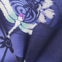Load image into Gallery viewer, Yukata Navy Dragonfly Cotton #10744D3
