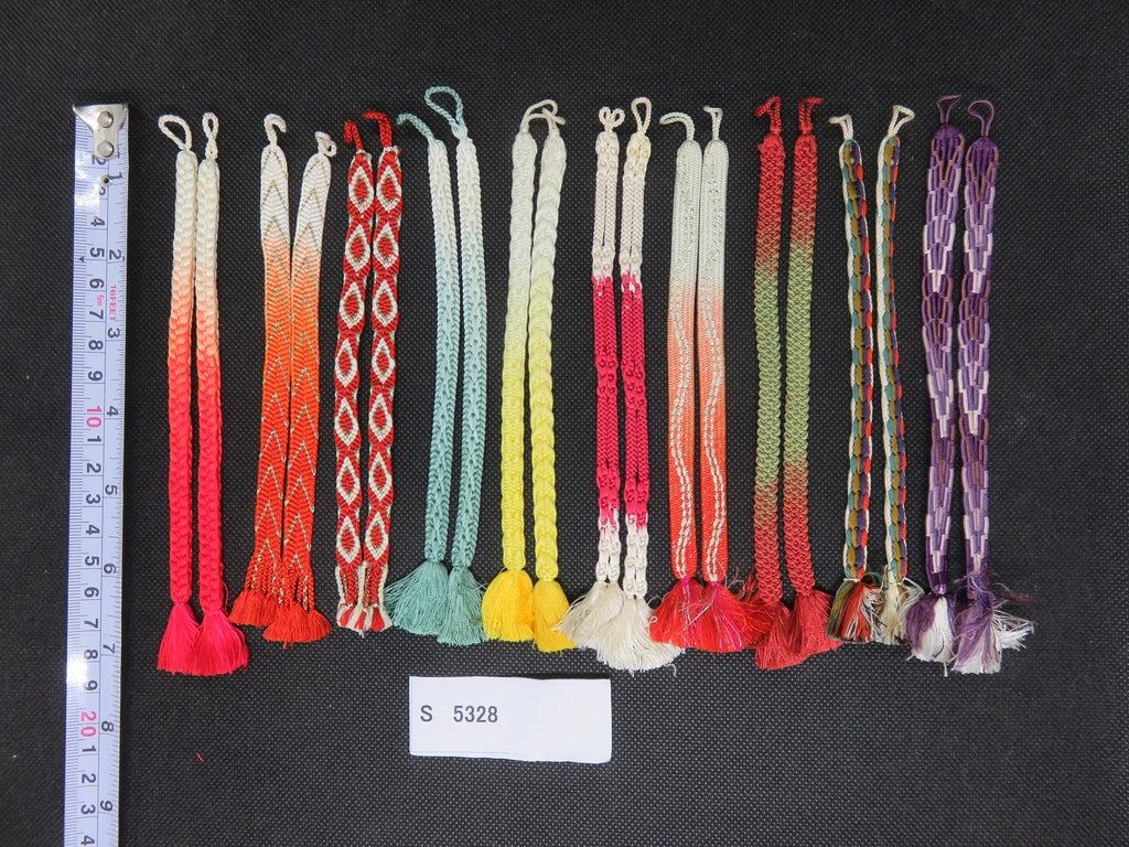 S#5328 Silk Haori Himo Flat Braid 10pcs Bundle Pack