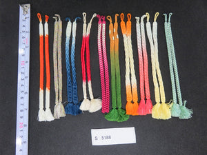 S#5188 Silk Haori Himo Flat Braid 10pcs Bundle Pack