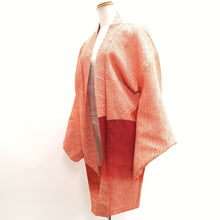 Load image into Gallery viewer, Haori Jacket Vintage(1950-1980) Light Orange Vermillion Shibori Mountain Silk #10109D2
