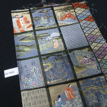 Load image into Gallery viewer, BB10022AC Silk Obi Fabric Heian Princess Dark Blue 50.8x11.0in(129x28cm)
