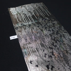 BB10062AE Silk Obi Fabric Forest Black Silver 51.6x11.0in(131x28cm)